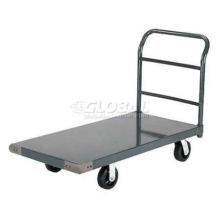 Global Industrial Platform Truck w/Steel Deck, 6 Rubber Casters, 48 x 24, 2000 Lb. Capacity 952123